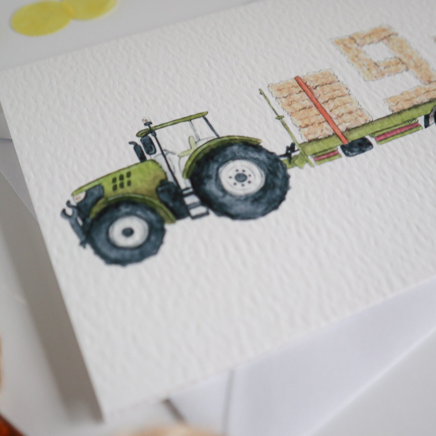 Green Tractor and Trailer 9th Birthday Card