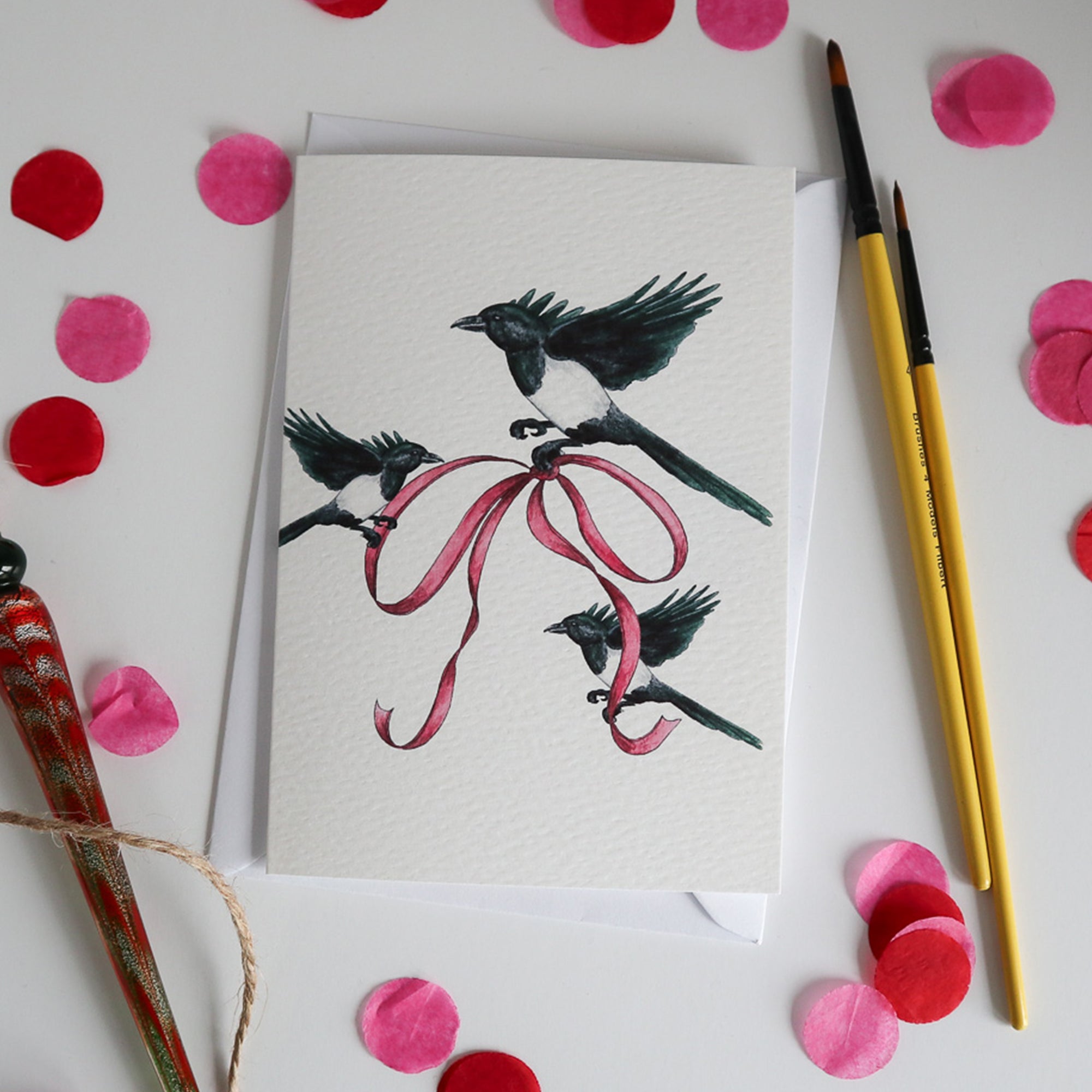 Three for a Girl Magpie Card