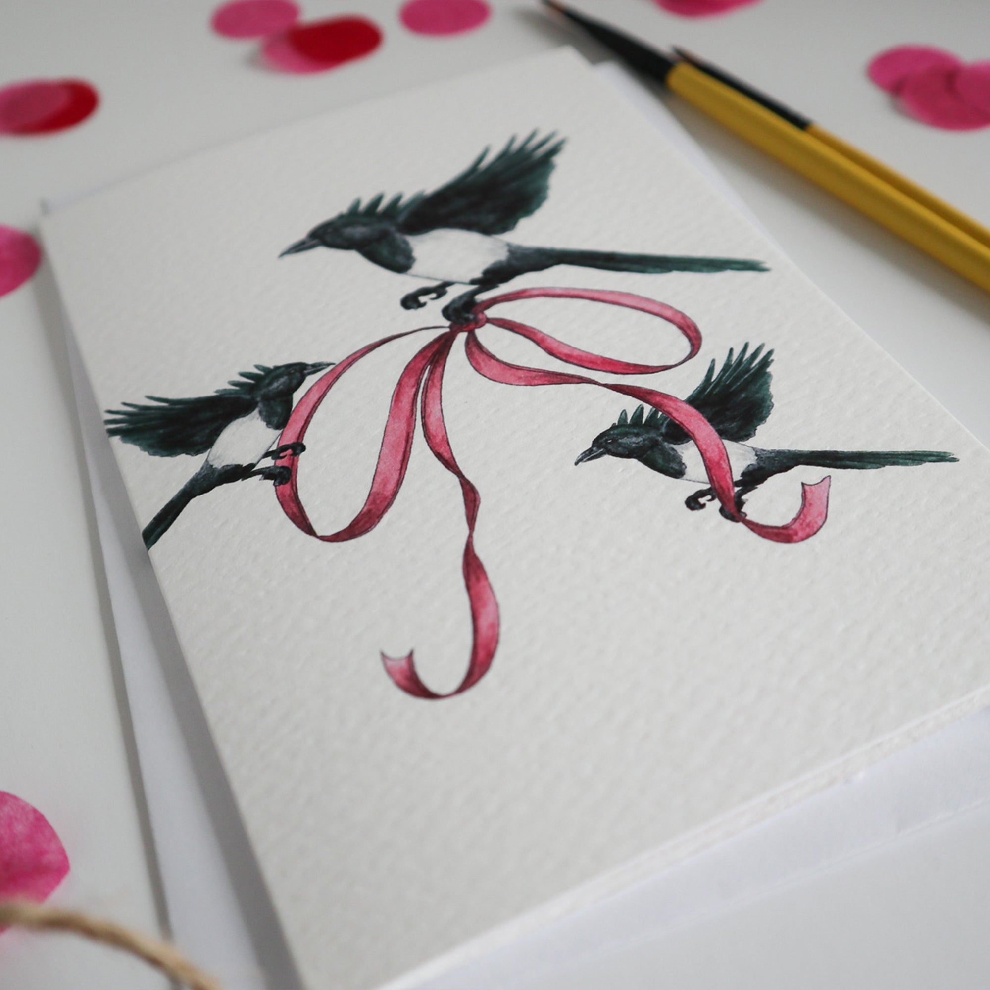 Three for a Girl Magpie Card