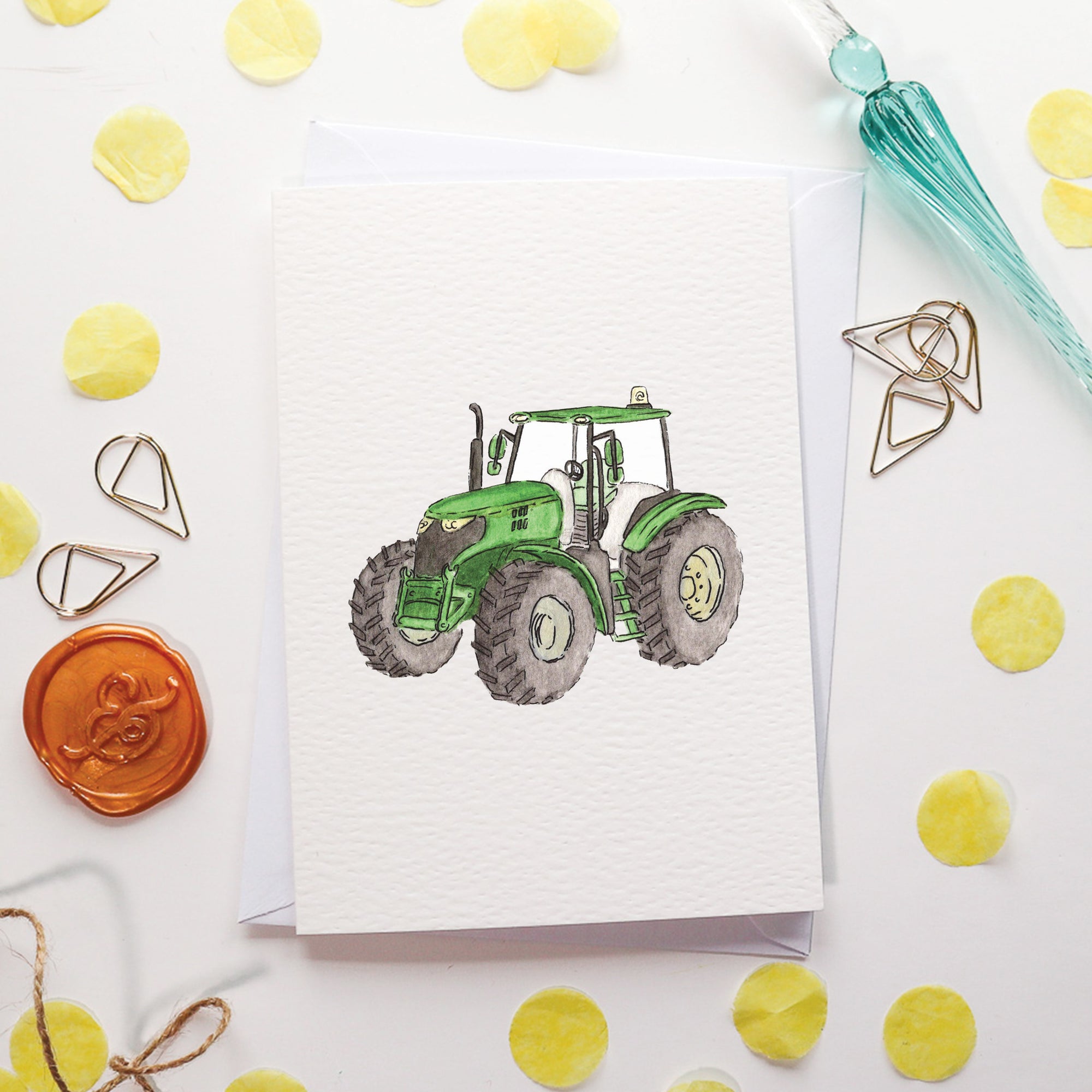 Green Tractor Card