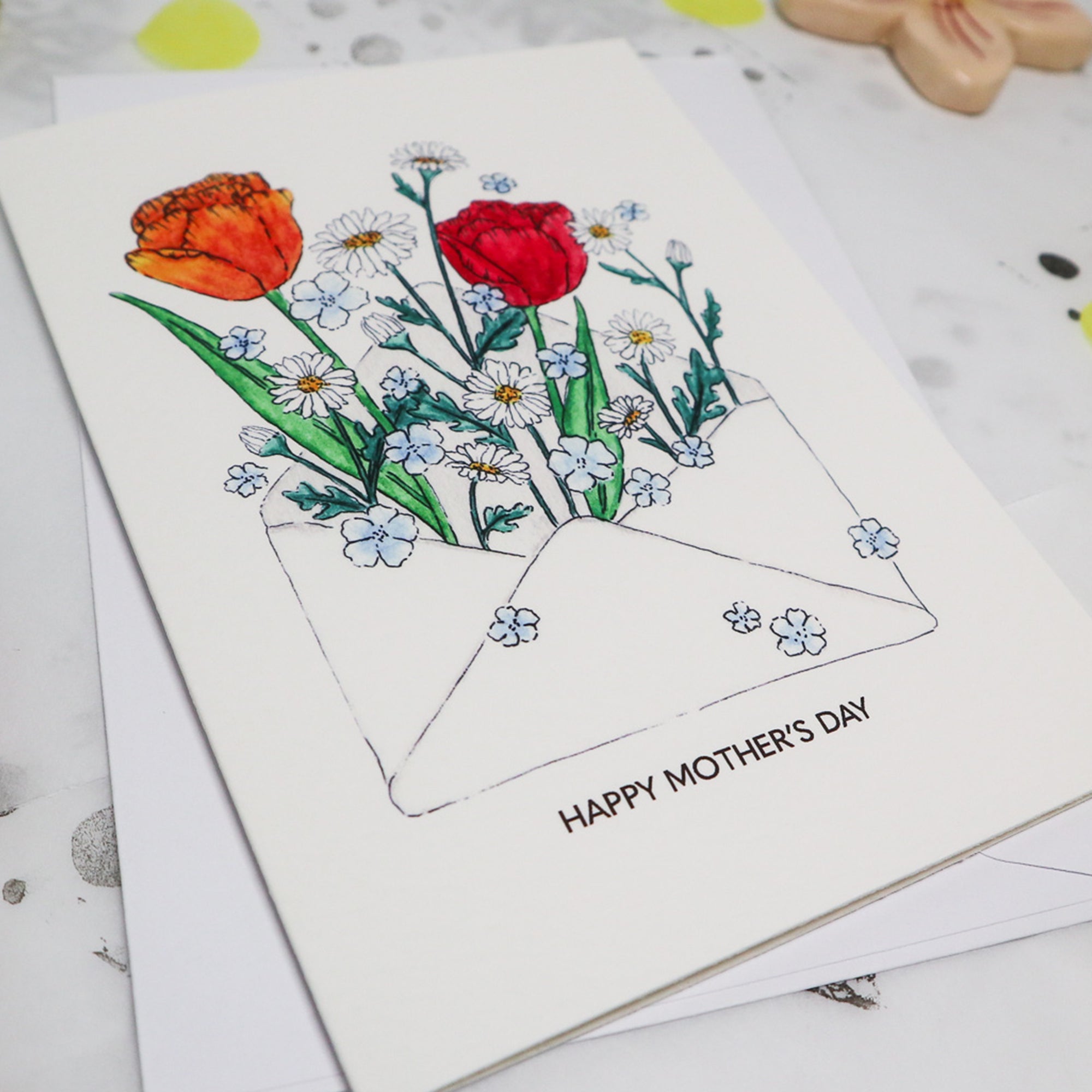 Happy Mother's Day Flower Envelope Card