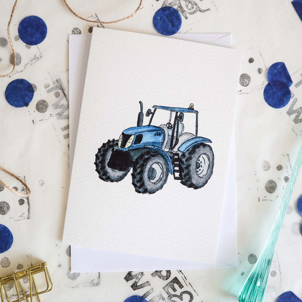 Blue Tractor Card