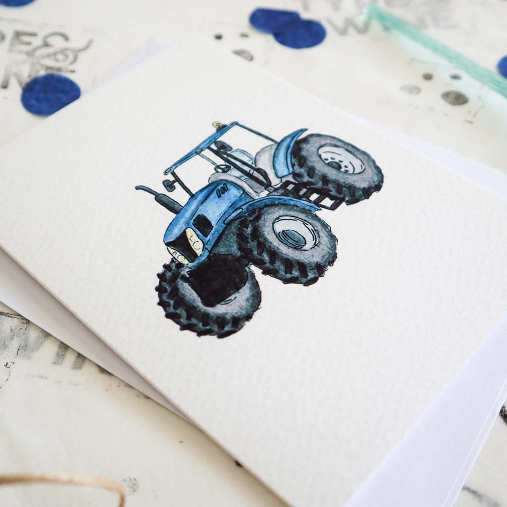 Blue Tractor Card