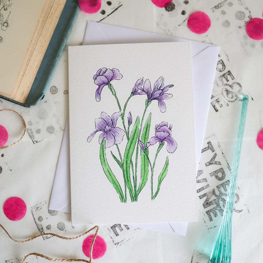 February Iris Birth Flower Card