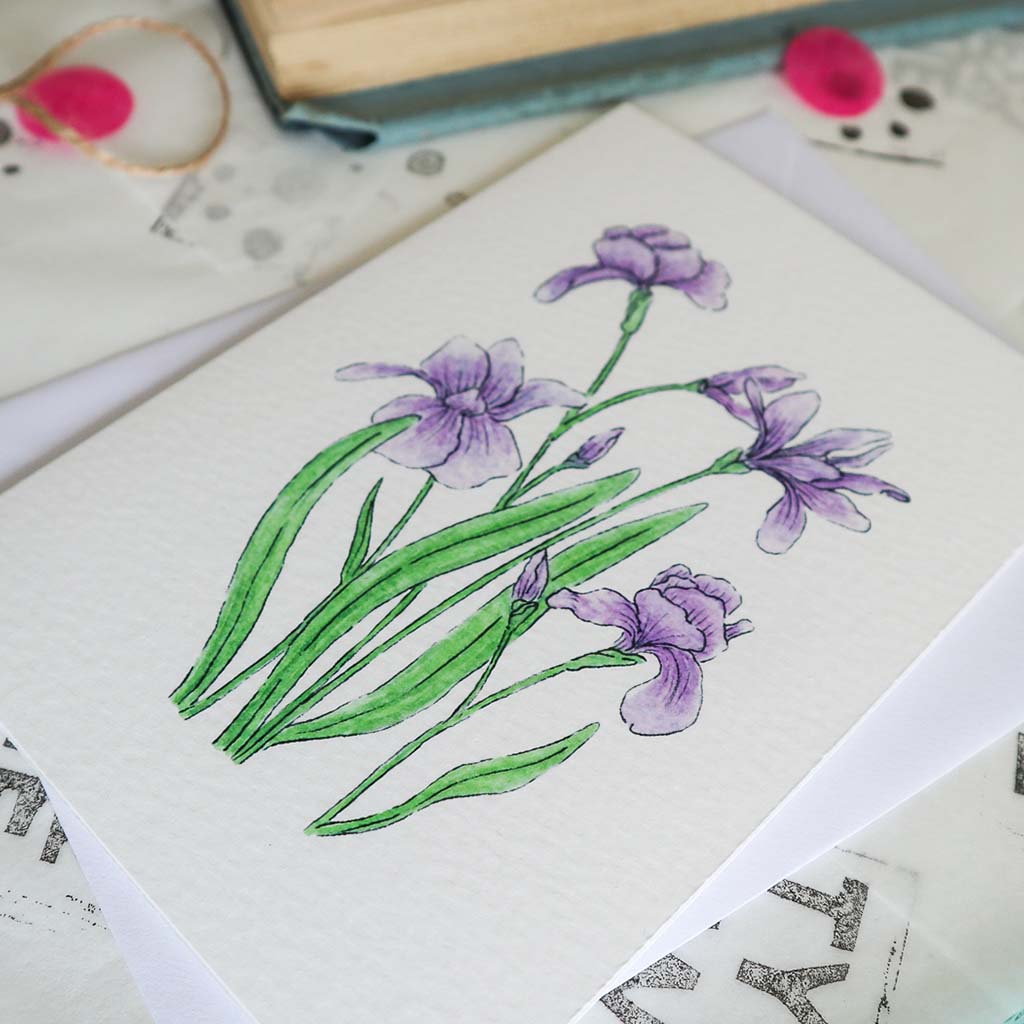 February Iris Birth Flower Card