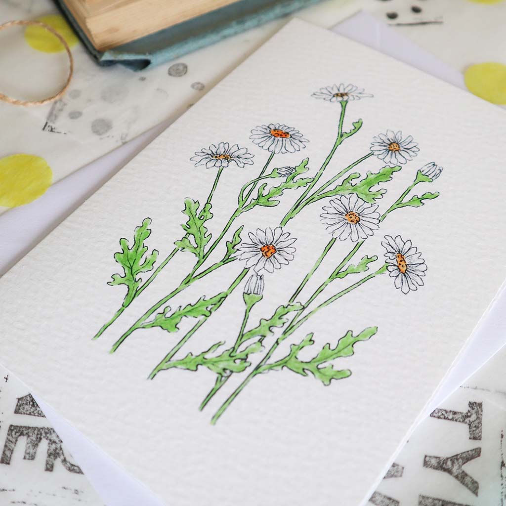 April Daisy Birth Flower Card