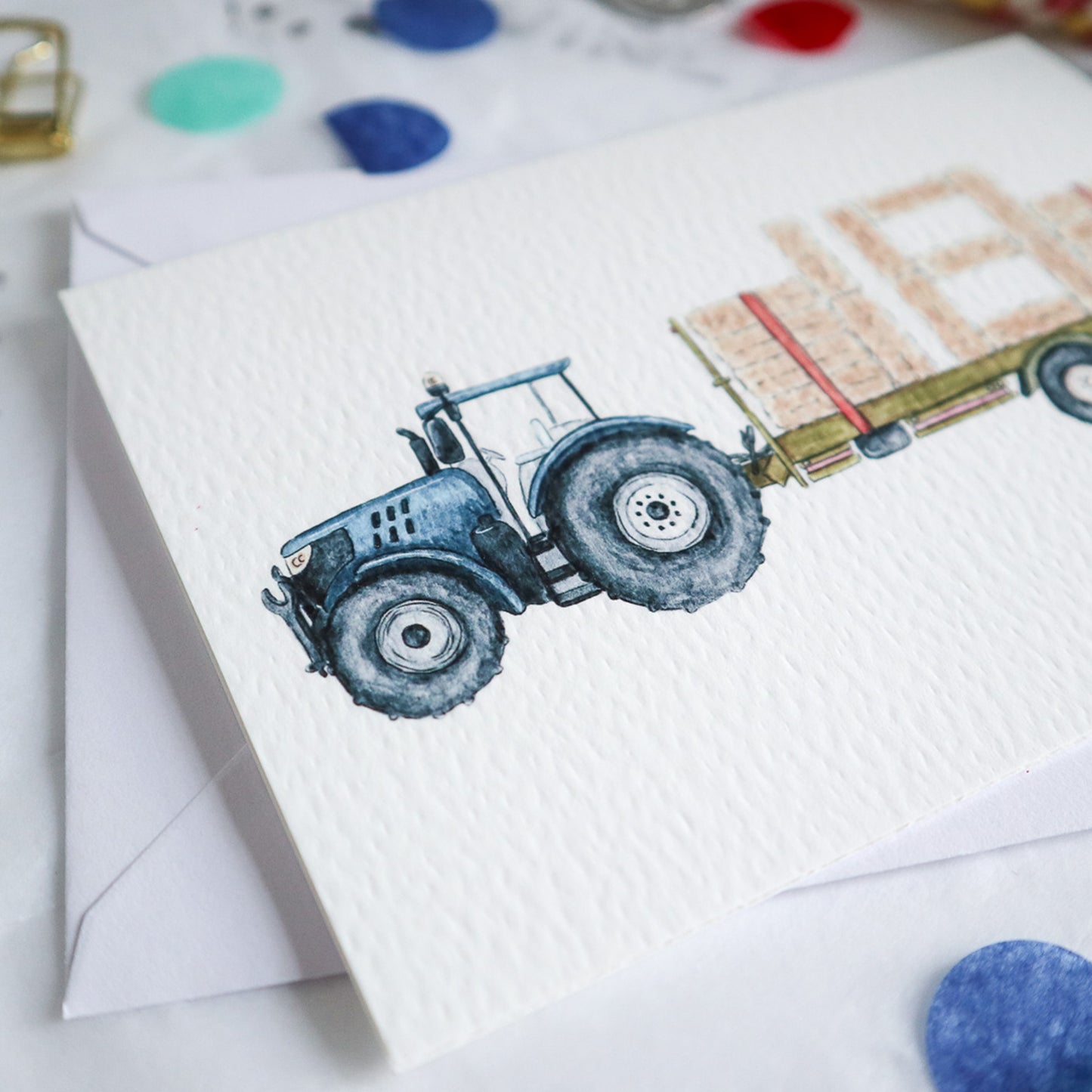 Red Tractor and Trailer 18th Birthday Card