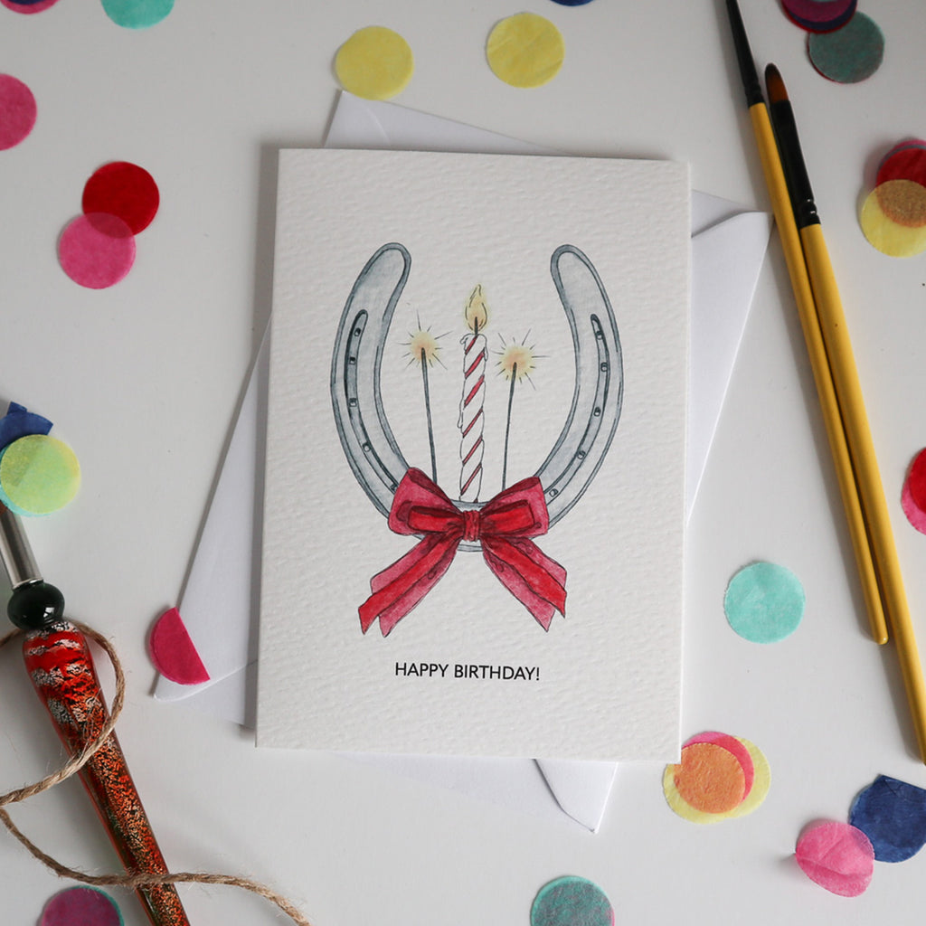 Horseshoe Birthday Card