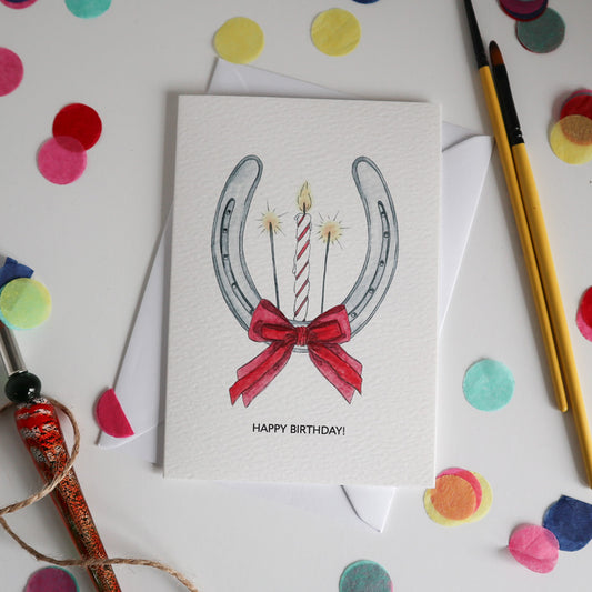Horseshoe Birthday Card