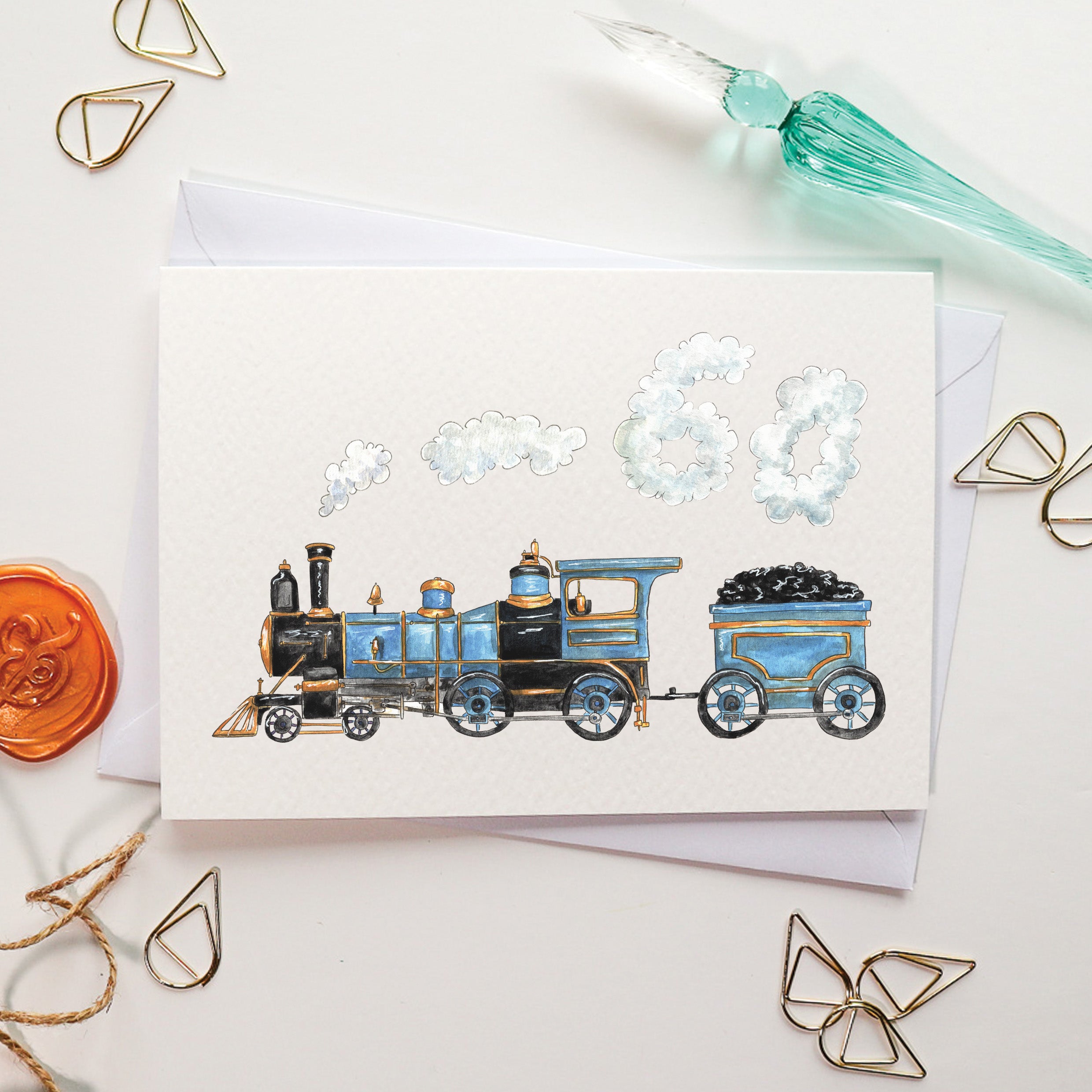 Train 60th Birthday Card