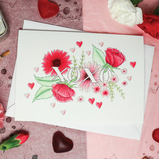 Floral XOXO Card