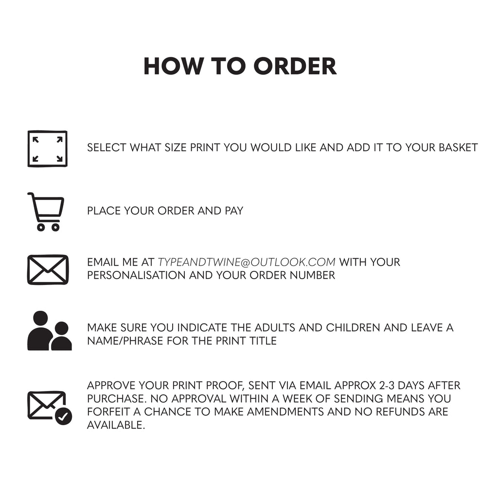 Barn Owl Family Personalised Print