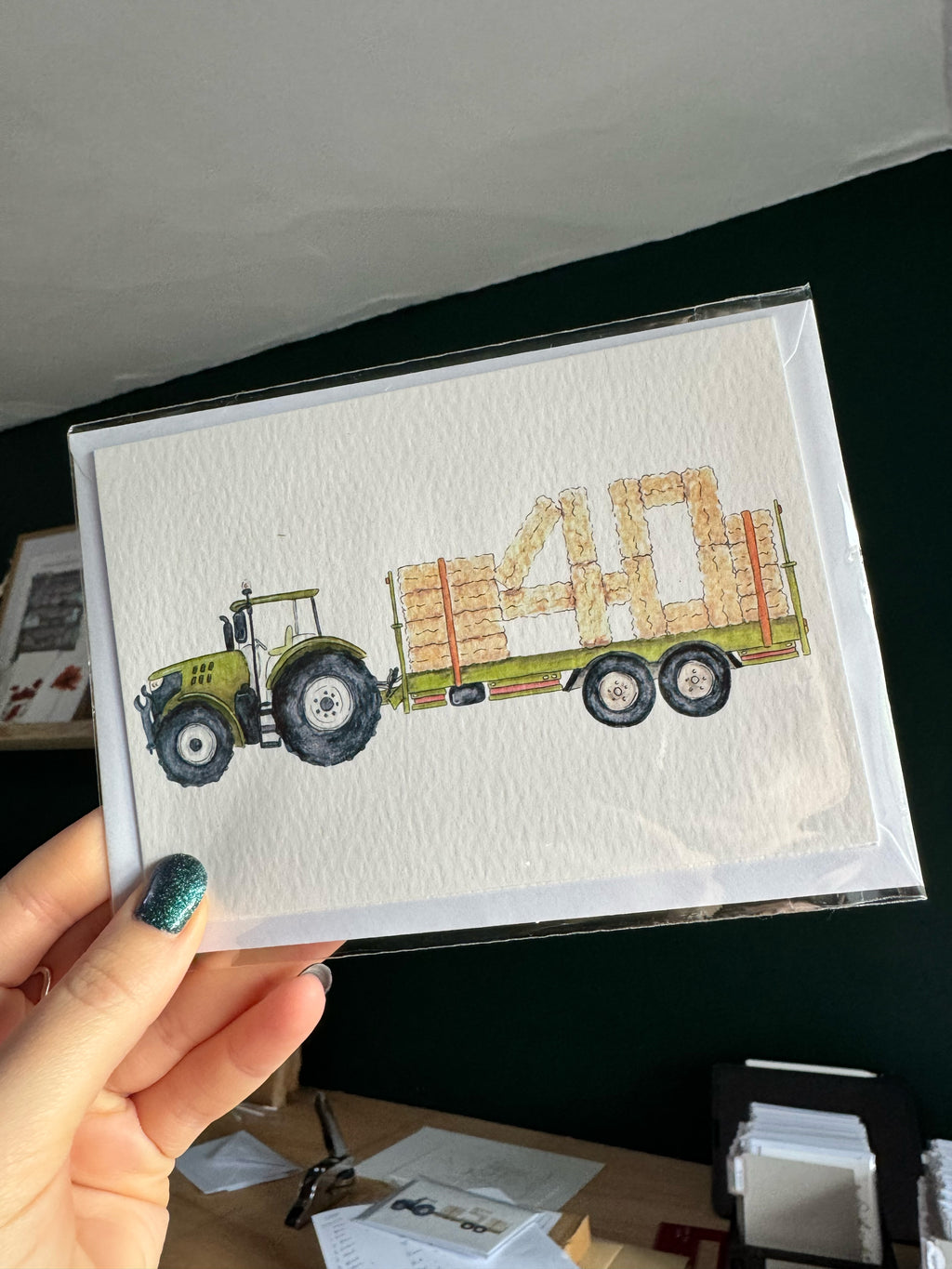 Tractor and Trailer 40th Birthday Card