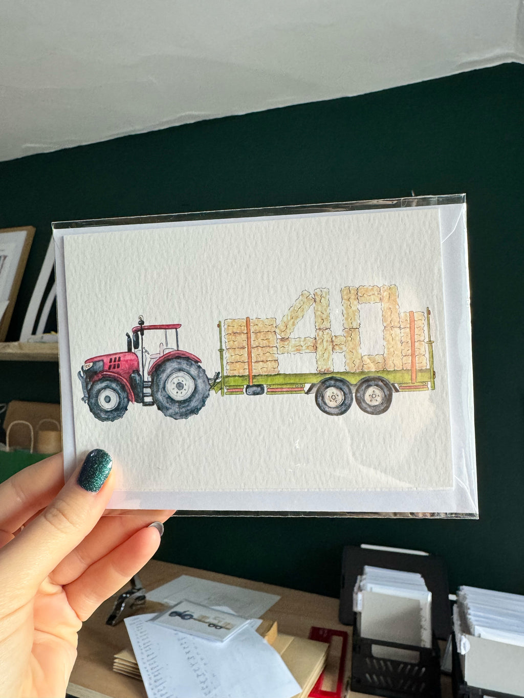 Tractor and Trailer 40th Birthday Card