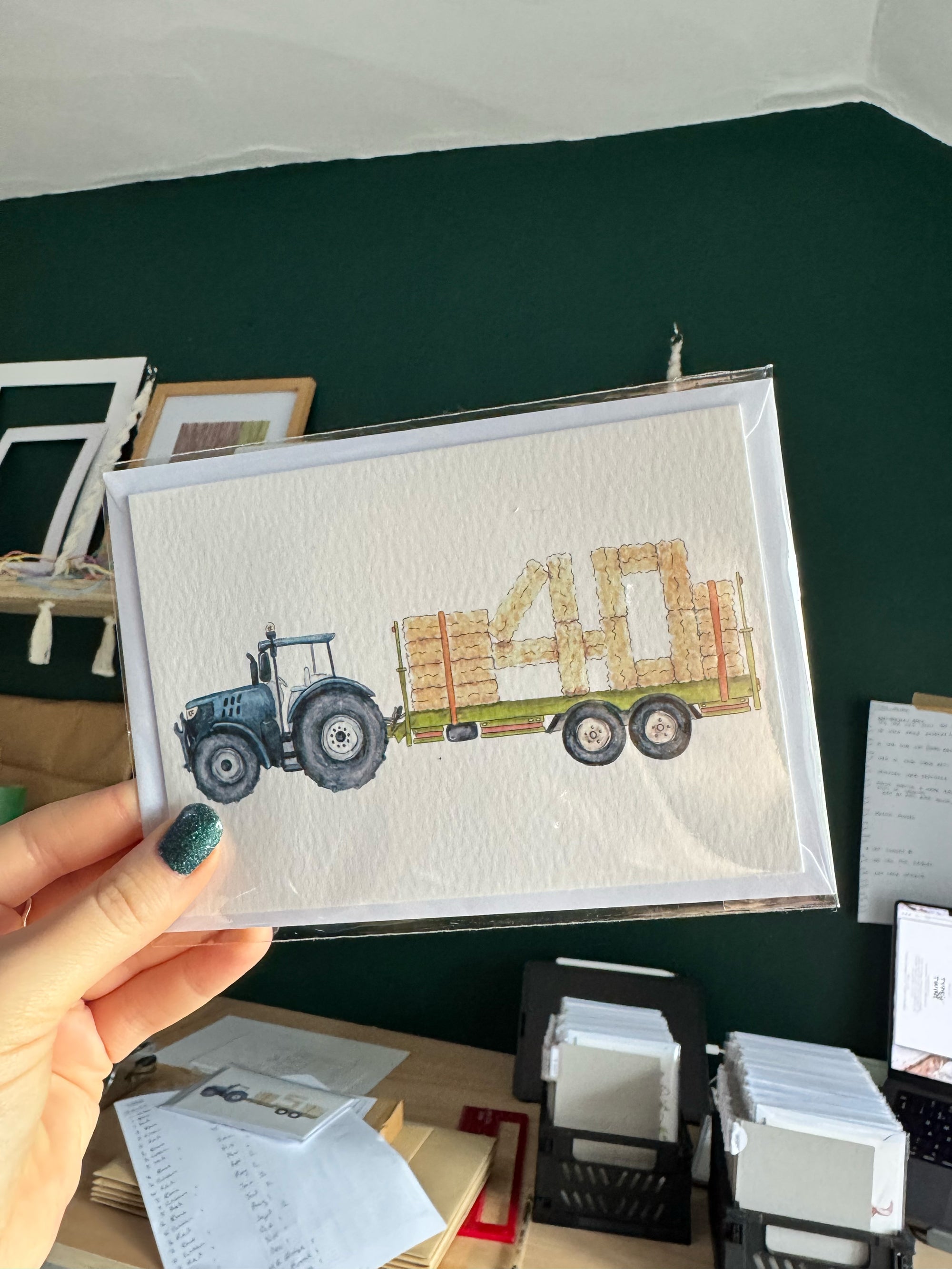 Tractor and Trailer 40th Birthday Card