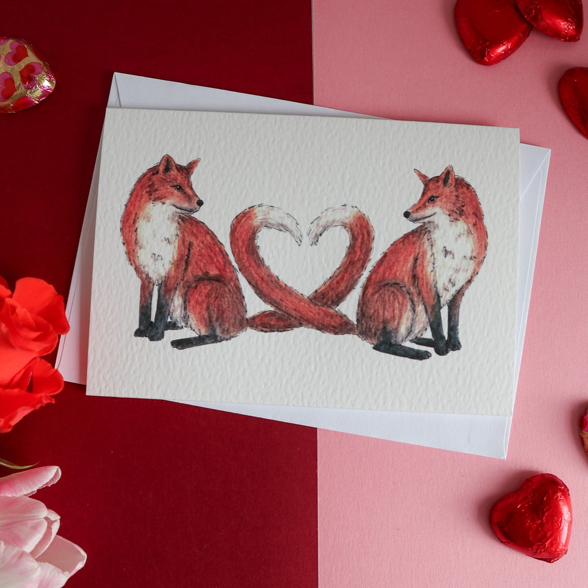 Fox Hearts Card