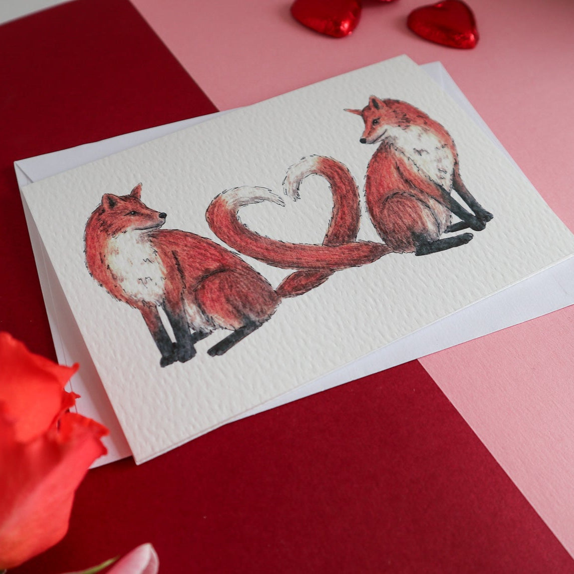 Fox Hearts Card
