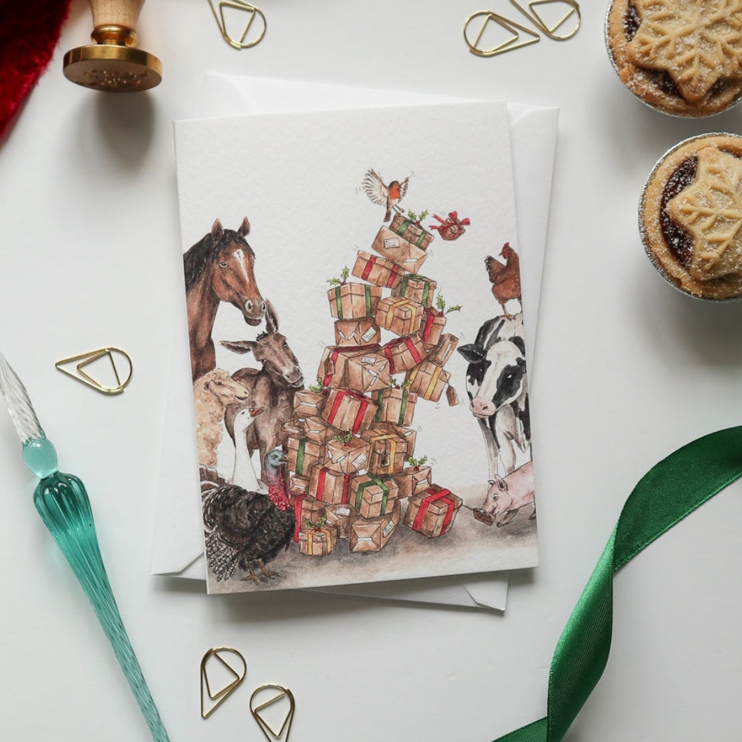 Precarious Presents Christmas Cards