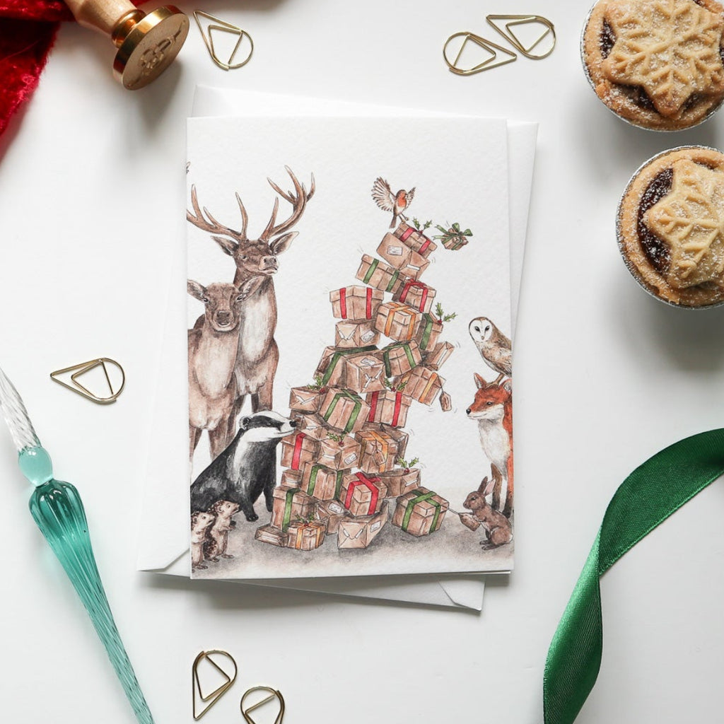Precarious Presents Christmas Cards