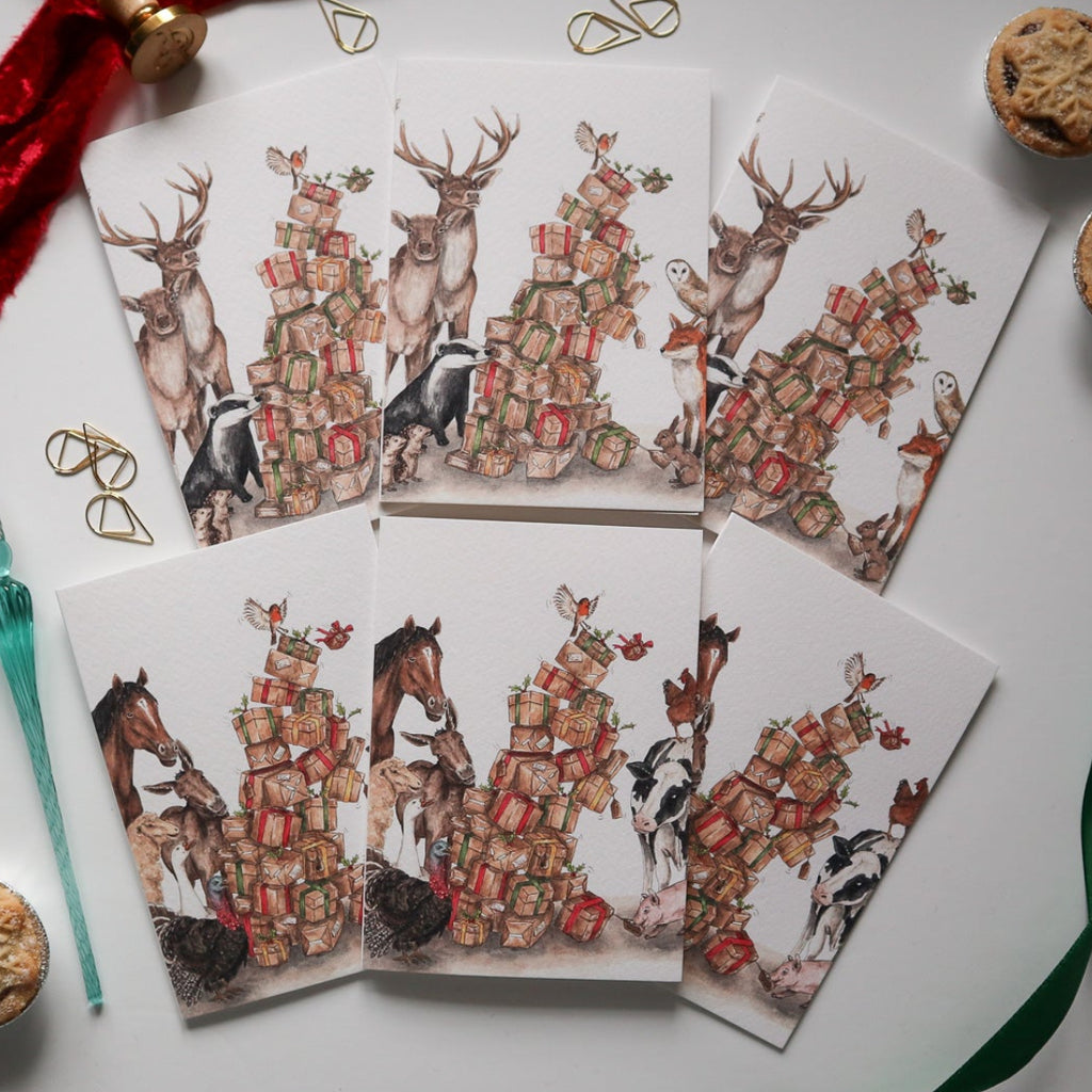 Precarious Presents Christmas Cards