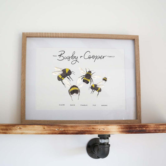 Bee Family Personalised Print