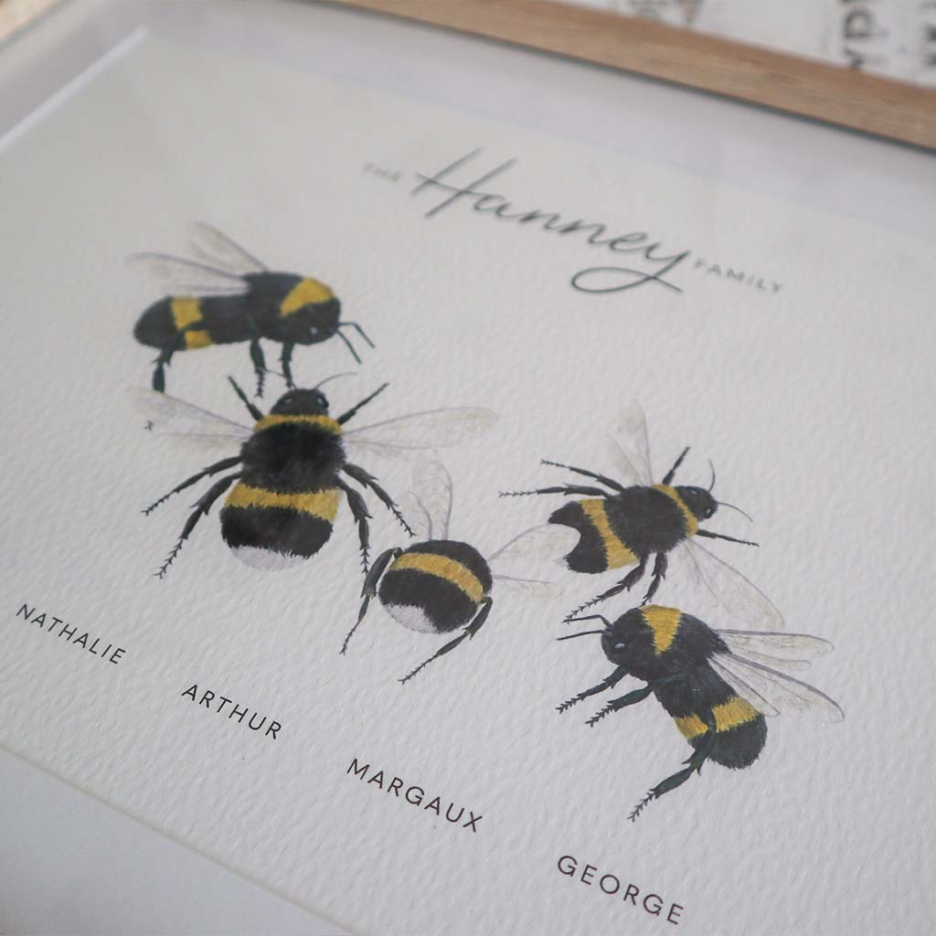 Bee Family Personalised Print