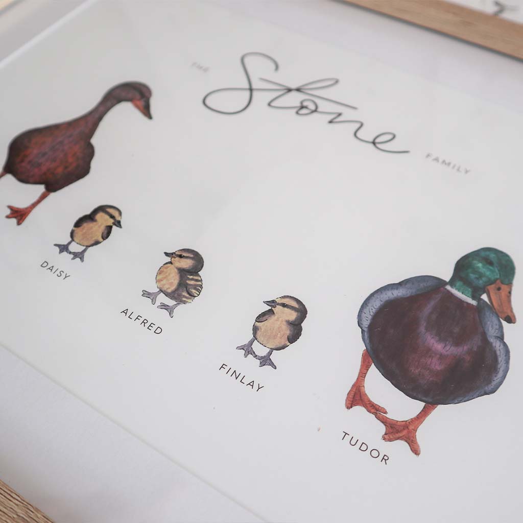 Duck Family Personalised Print