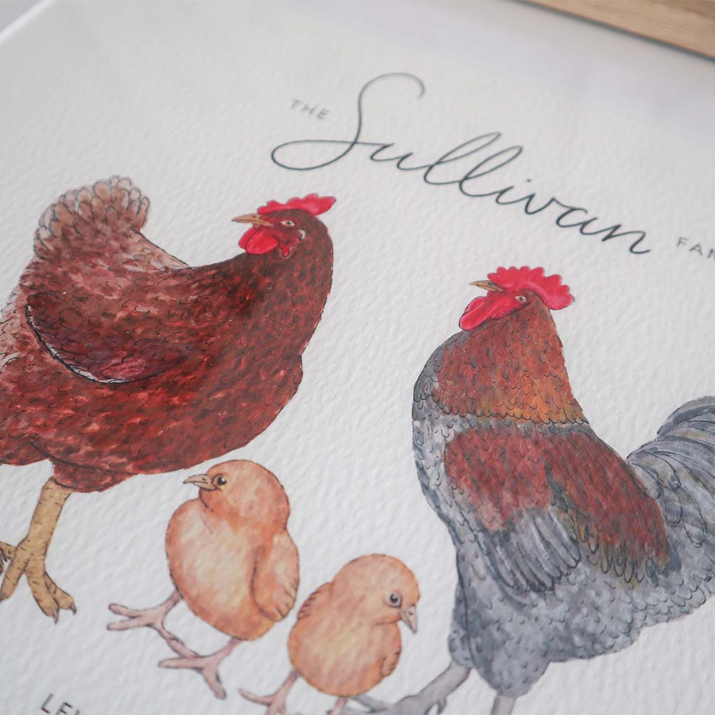 Chicken Family Personalised Print