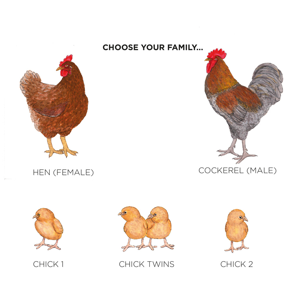 Chicken Family Personalised Print
