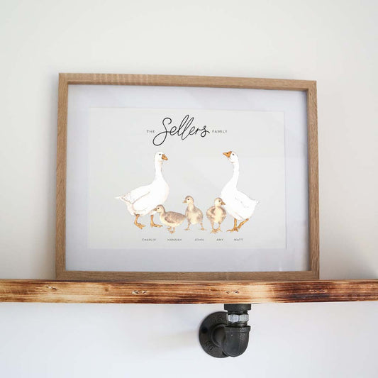 Goose Family Personalised Print