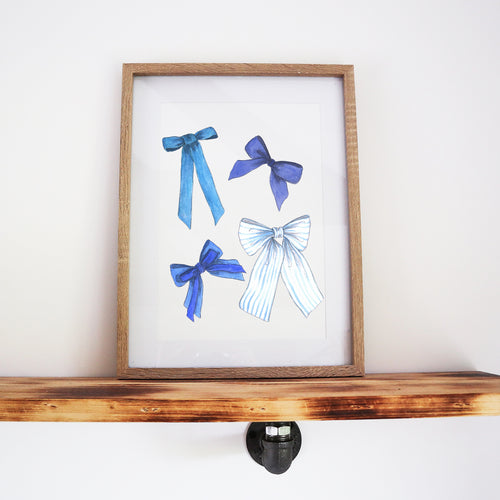 Blue Bountiful Bows Print