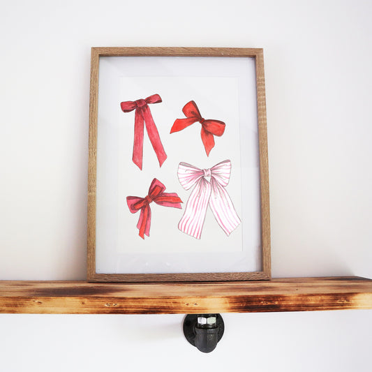 Red Bountiful Bows Print