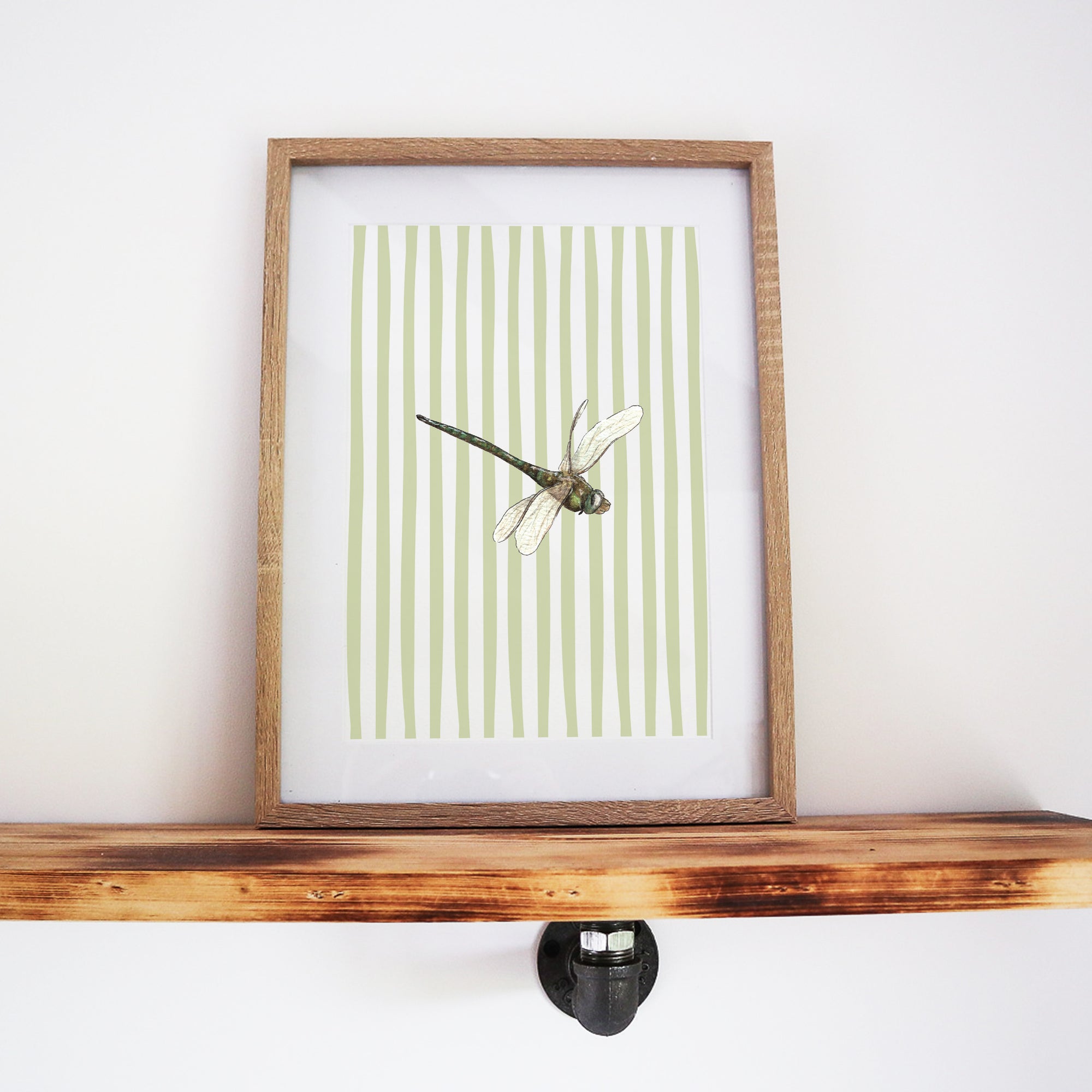Dragonfly & Stripes Print