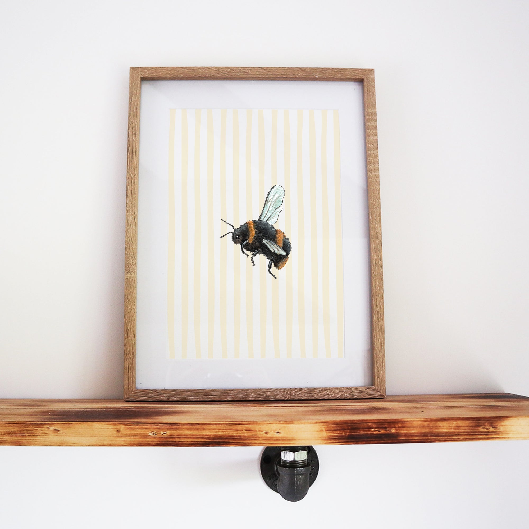 Bee & Stripes Print