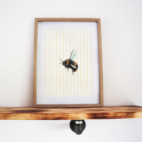 Bee & Stripes Print