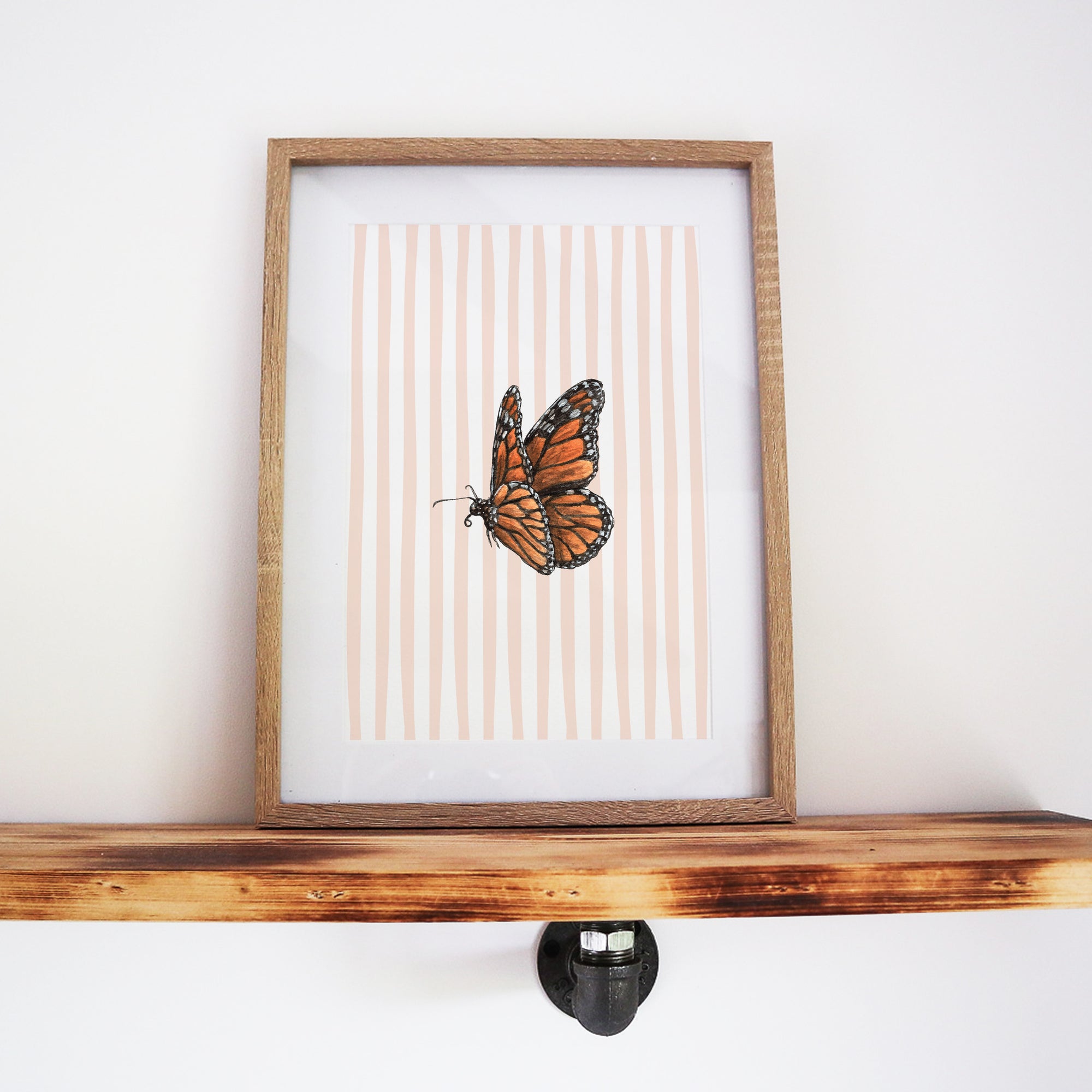 Butterfly & Stripes Print