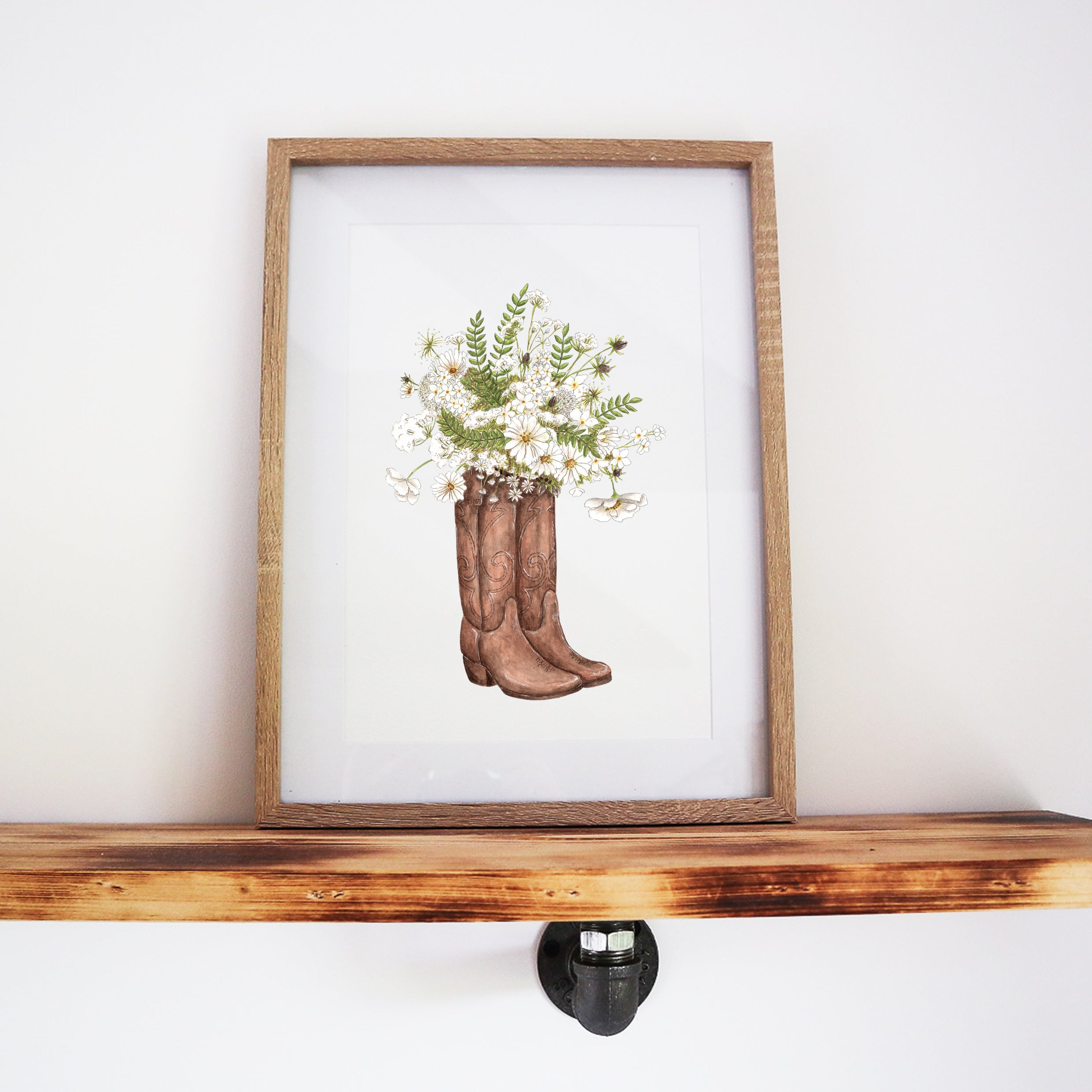 Boot Bouquet Print