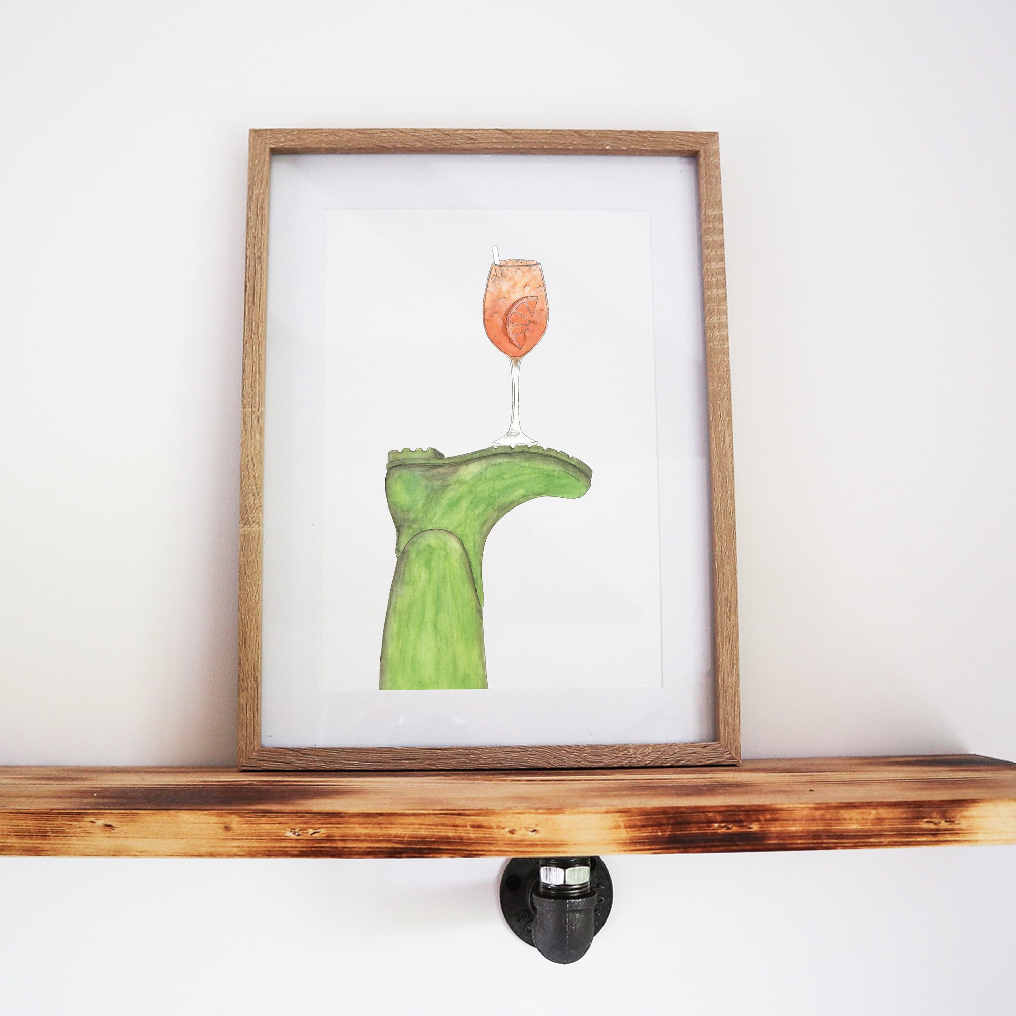 Boots & Booze Her Wellington Print