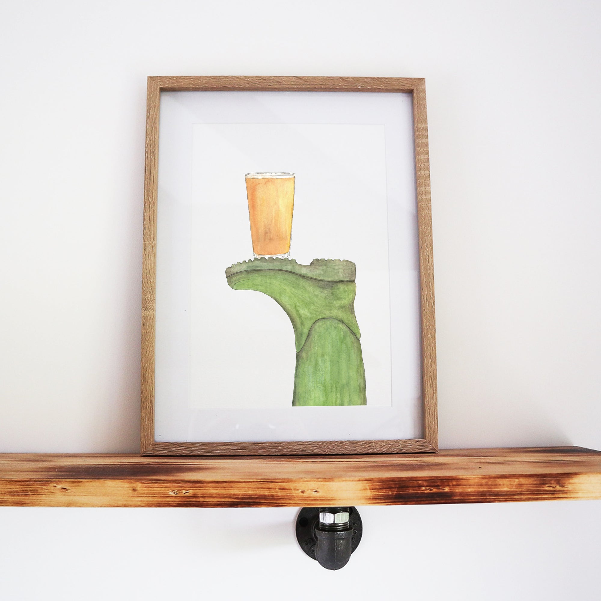 Boots & Booze His Wellington Print