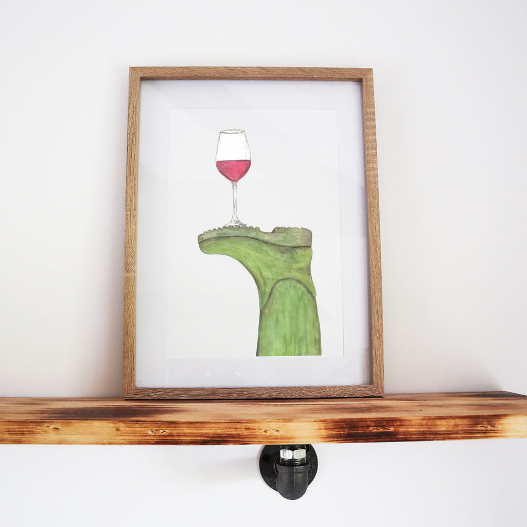 Boots & Booze His Wellington Print