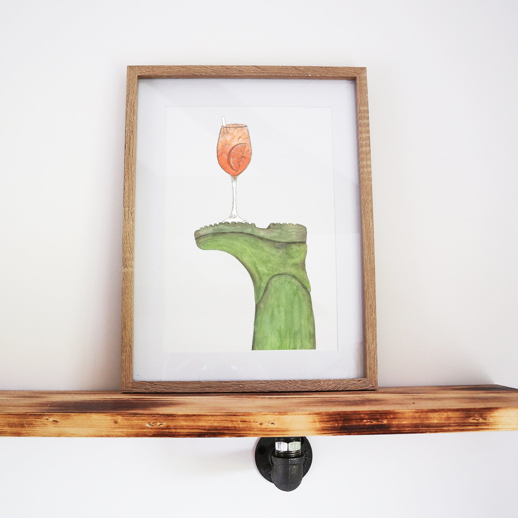 Boots & Booze His Wellington Print
