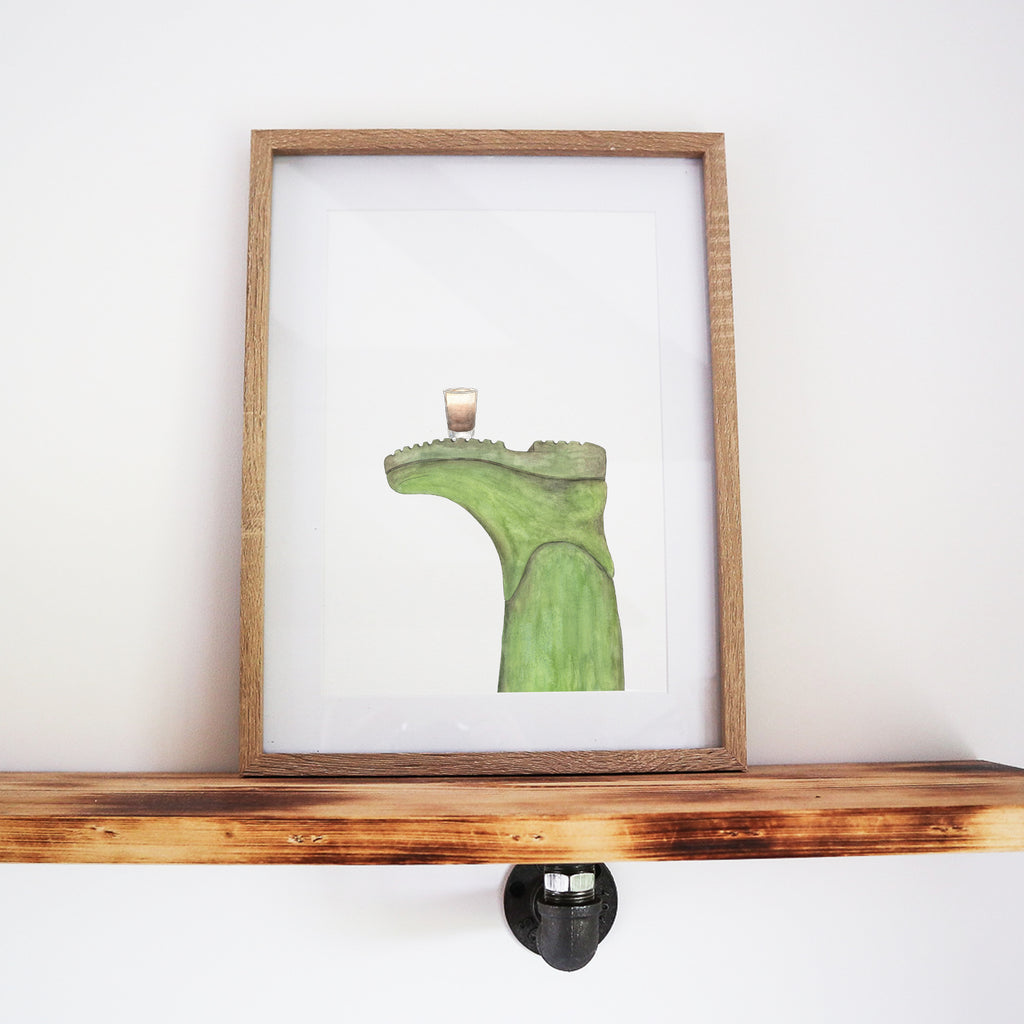 Boots & Booze His Wellington Print