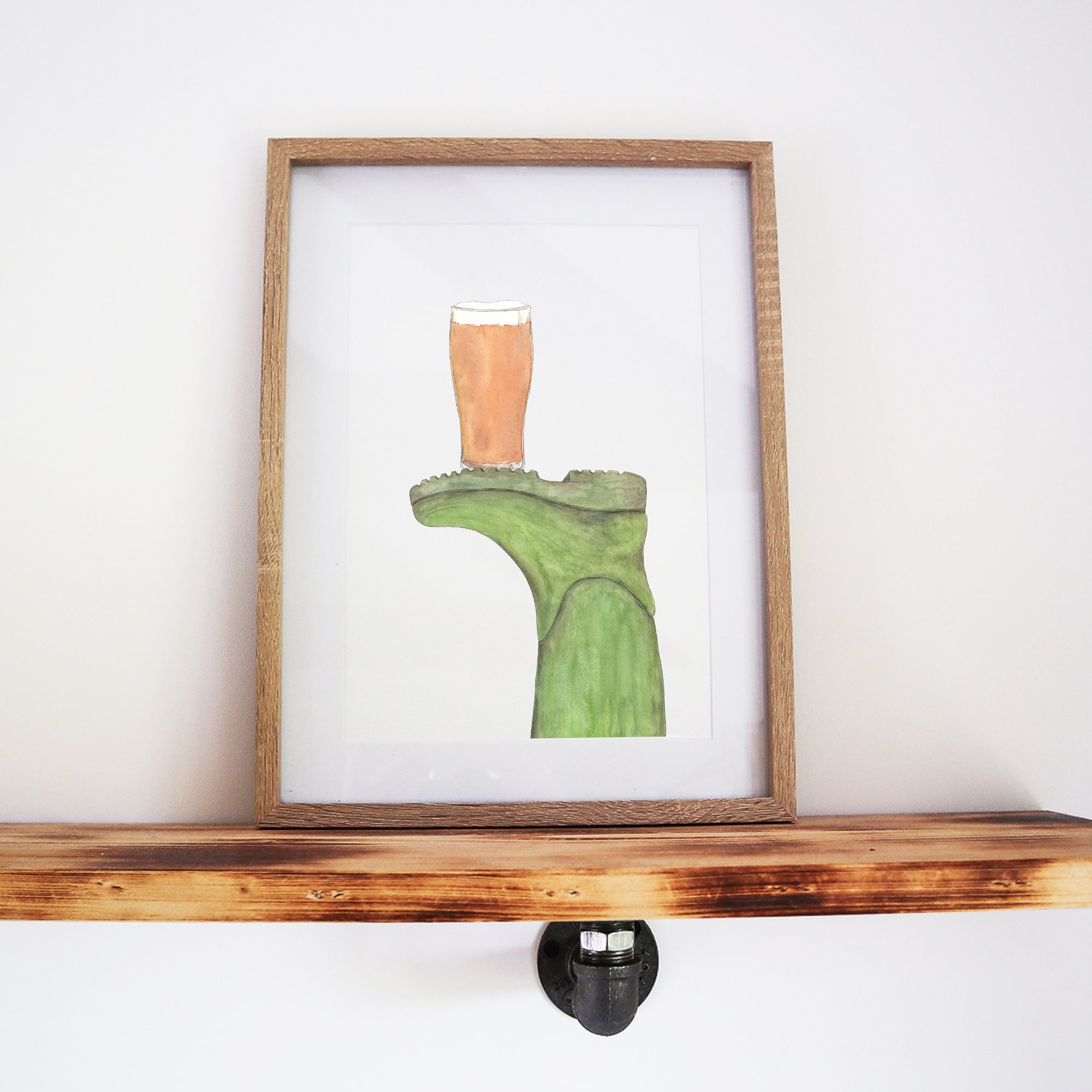 Boots & Booze His Wellington Print