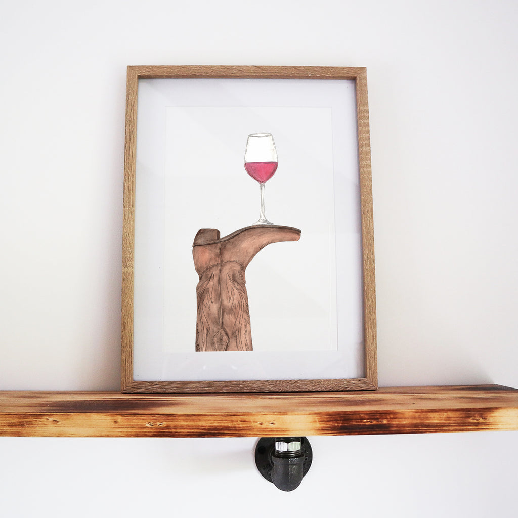 Boots & Booze Cowgirl Print