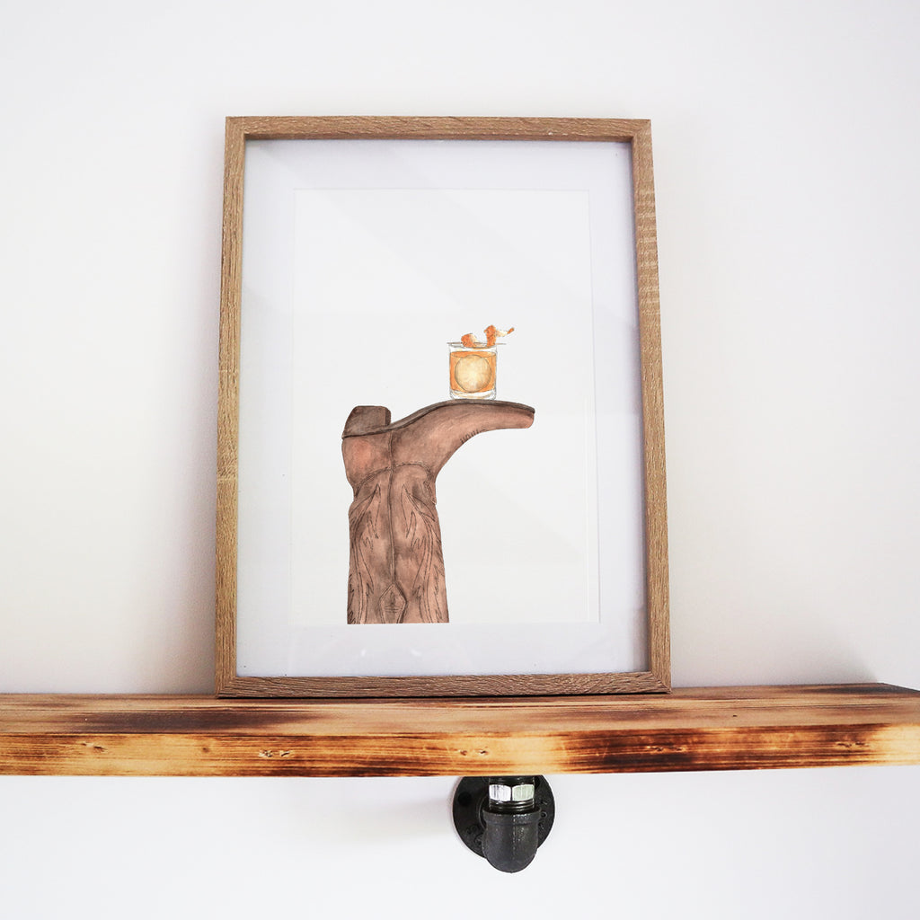 Boots & Booze Cowgirl Print