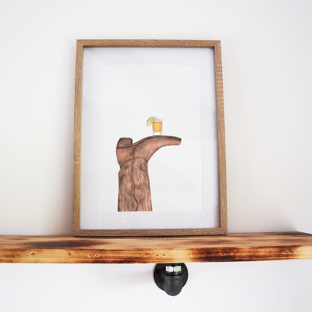 Boots & Booze Cowgirl Print