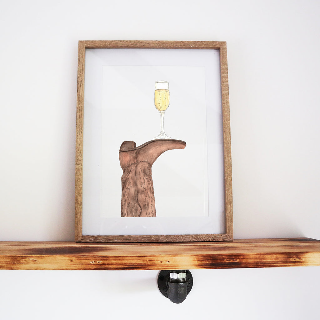 Boots & Booze Cowgirl Print