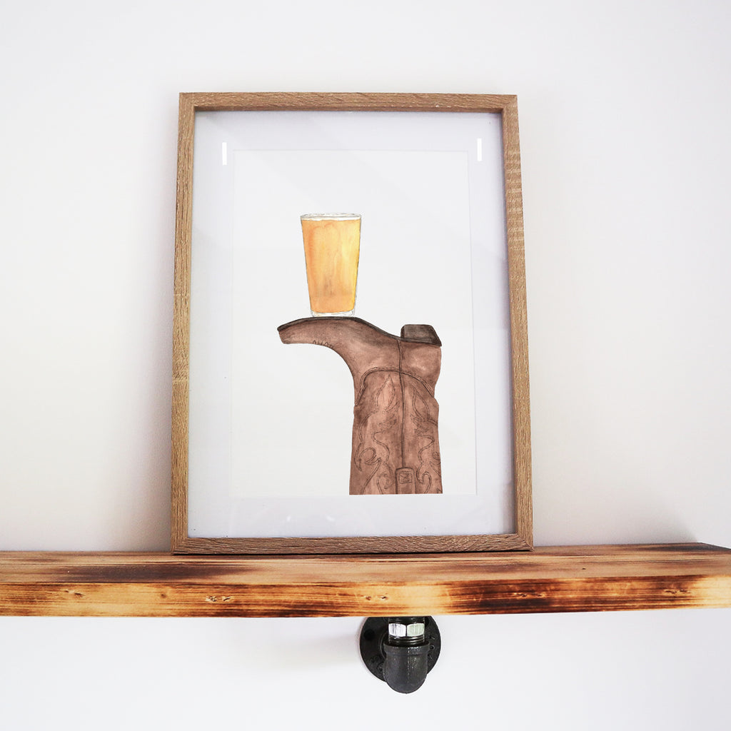 Boots & Booze Cowboy Print