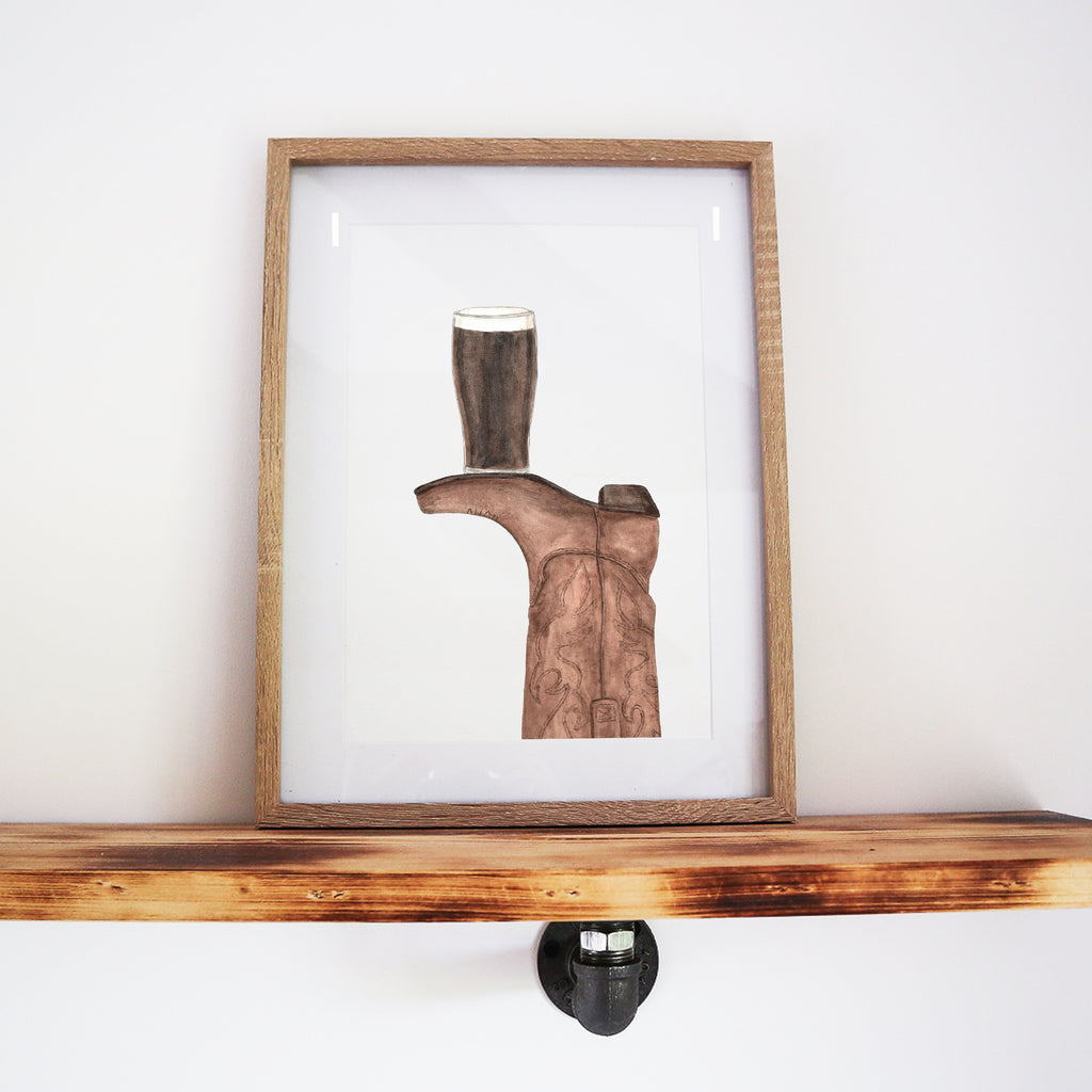 Boots & Booze Cowboy Print