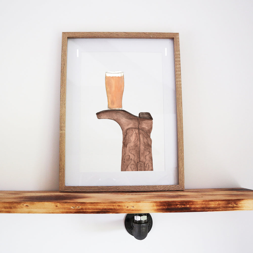 Boots & Booze Cowboy Print